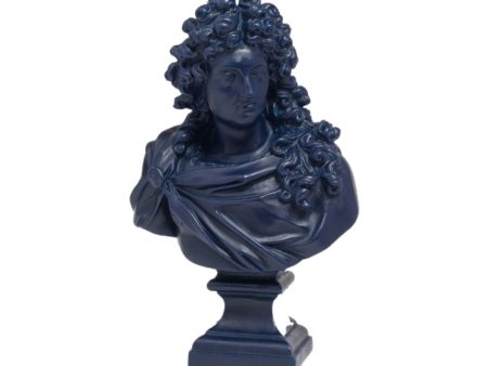 Louis XIV Bust Navy Blue Candle For Cheap